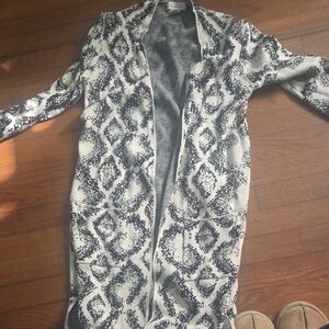 Black and White Patterned Cardigan
